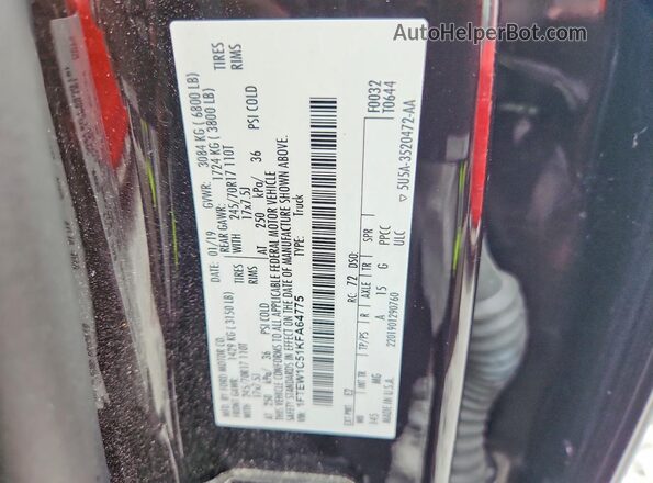 1FTEW1C51KFA64775 2019 FORD F150 Темно-бордовый Вид подкапотного пространства