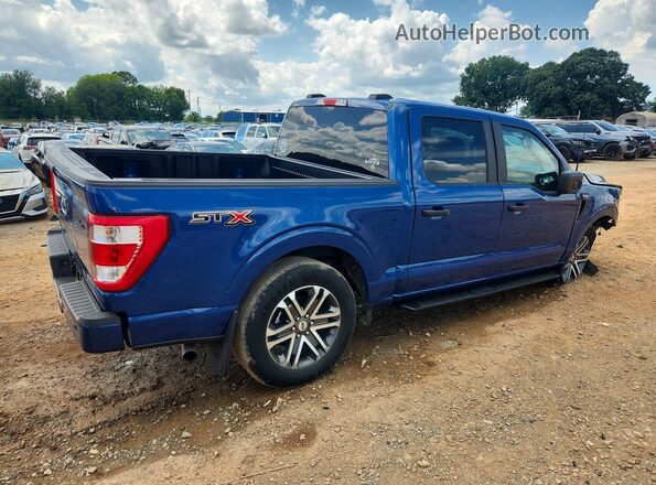 1FTEW1C54NFC37547 2022 FORD F150 Blue Trasero derecho