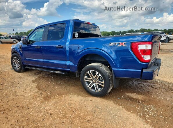1FTEW1C54NFC37547 2022 FORD F150 Blue Trasero izquierdo