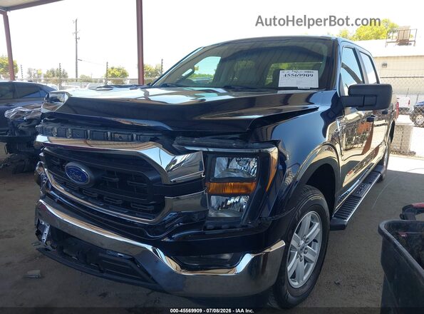 1FTEW1C81PFA21975 2023 FORD F150 Dark Blue Առջևի ձախ երեք քառորդ տեսարան