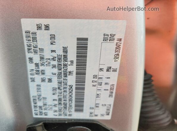 1FTEW1C85GKD62545 2016 FORD F150 Silver VIN კოდის სტიკერის ხედი