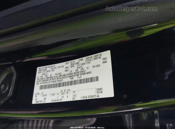 1FTEW1CF1GKE72023 2016 FORD F150 Black ძრავის განყოფილების ხედი