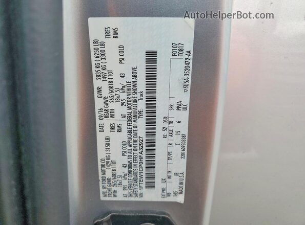 1FTEW1CP0HFA32927 2017 FORD F150 Silver Widok komory silnika