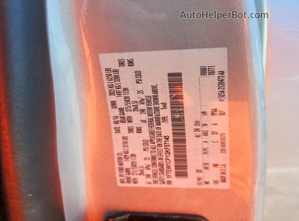 1FTEW1CP1GKF57145 2016 FORD F150 Silver ძრავის განყოფილების ხედი