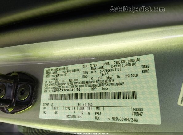 1FTEW1CP1PKD41196 2023 FORD F150 Silver Widok komory silnika