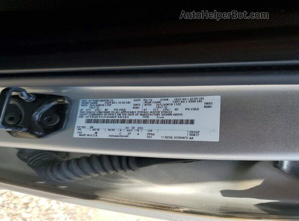 1FTEW1CP2GKF16121 2016 FORD F150 Silver VIN կոդի պիտակի տեսք