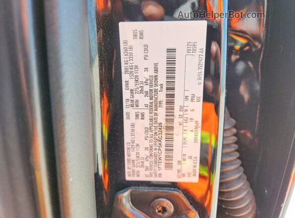 1FTEW1CP5KKC32426 2019 FORD F150 Черный Вид подкапотного пространства