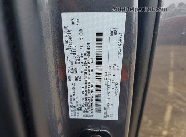 1FTEW1CP5PKG08923 2023 FORD F150 Gray VIN sticker view