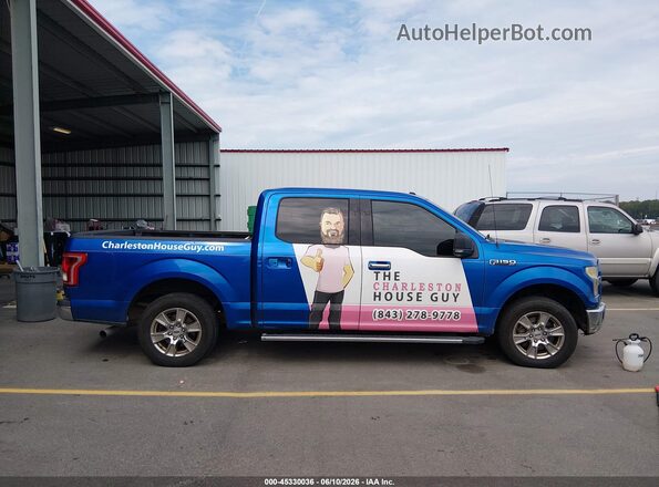 1FTEW1CP7GFD10513 2016 FORD F150 Синий Вид задней части салона