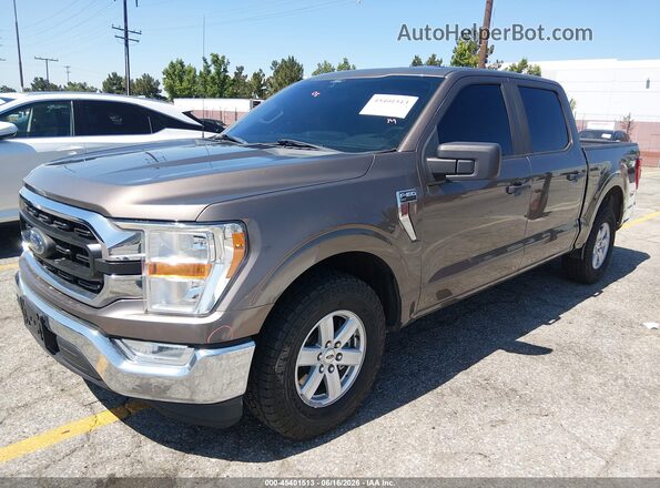 1FTEW1CP7MKE70619 2021 FORD F150 Brown Առջևի ձախ երեք քառորդ տեսարան