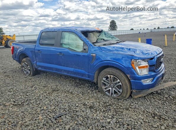 1FTEW1CP7NFA29969 2022 FORD F150 Blue Передня права чверть