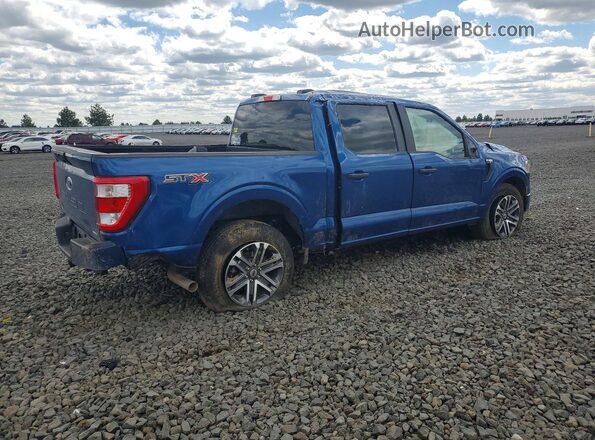 1FTEW1CP7NFA29969 2022 FORD F150 Blue Задня права чверть