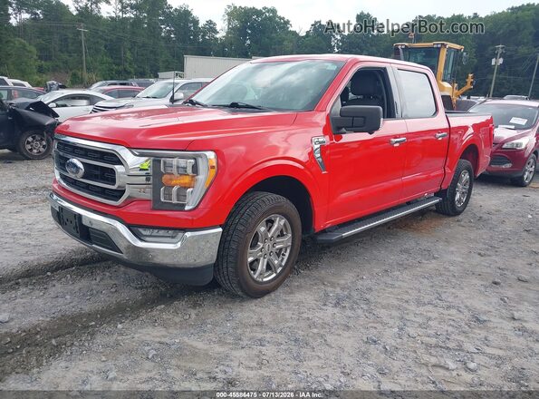 1FTEW1CP8MKF12084 2021 FORD F150 Red Առջևի ձախ երեք քառորդ տեսարան