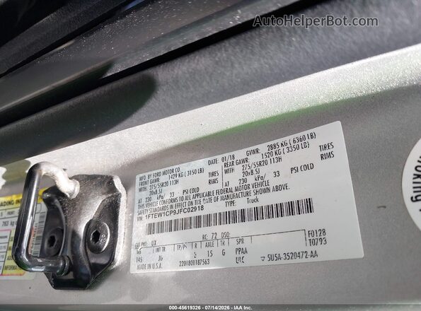 1FTEW1CP9JFC02918 2018 FORD F150 Серебряный Вид подкапотного пространства
