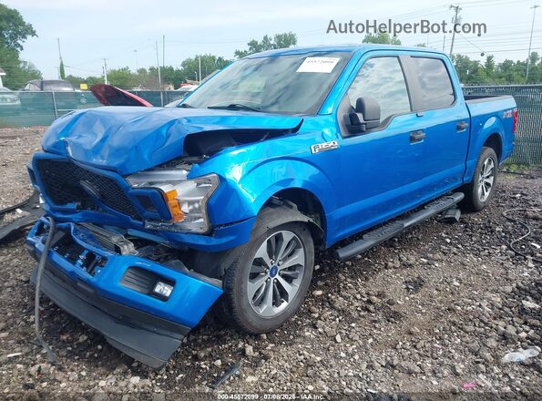 1FTEW1CP9KKD25787 2019 FORD F150 Синий Передняя левая четверть