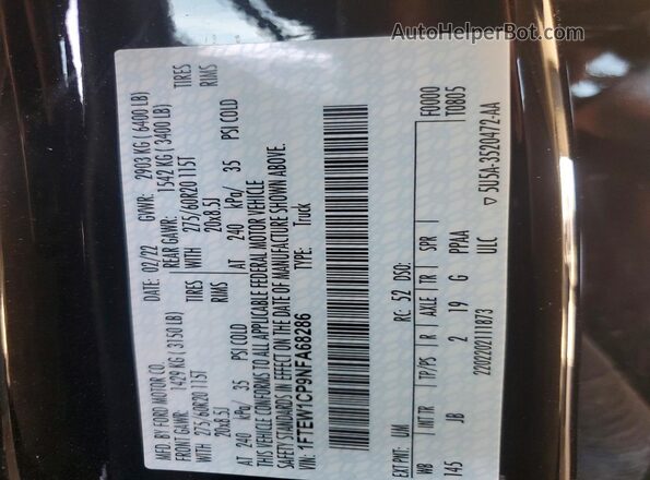 1FTEW1CP9NFA68286 2022 FORD F150 Black Вид підкапотного простору