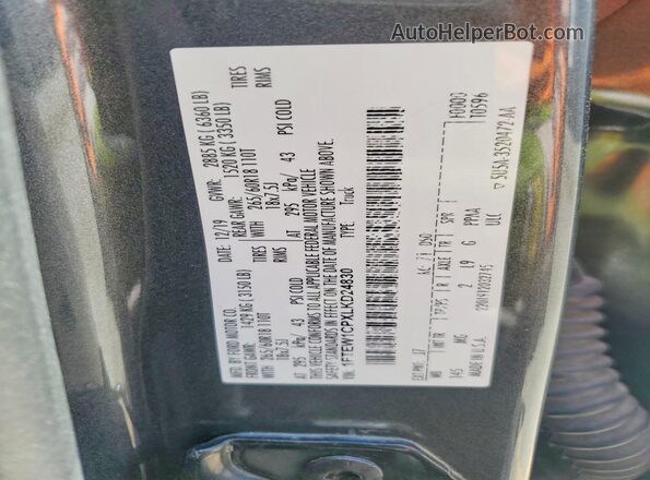 1FTEW1CPXLKD24830 2020 FORD F150 Charcoal Widok naklejki z numerem VIN