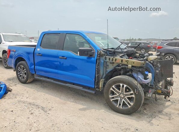 1FTEW1CPXMKE81811 2021 FORD F150 Синий Передняя правая четверть