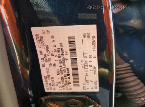 1FTEW1E40LFB06083 2020 FORD F150 Blue Vista del compartimento del motor