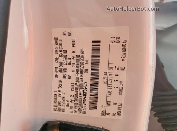 1FTEW1E44KFB24679 2019 FORD F150 White Engine compartment view