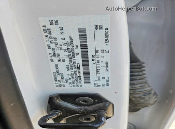1FTEW1E44KKD45223 2019 FORD F150 White Engine compartment view