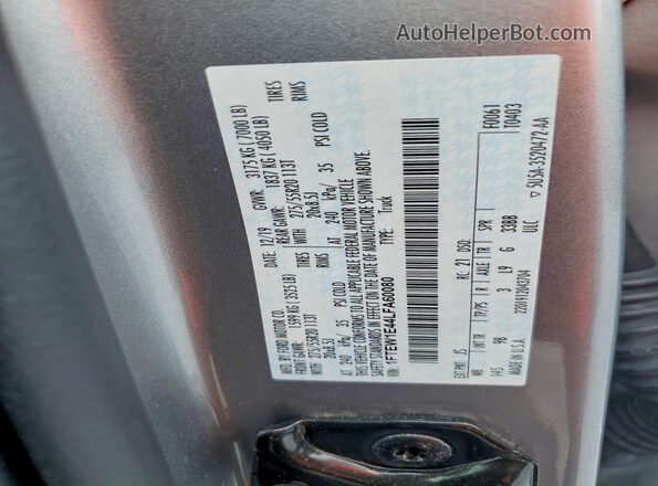 1FTEW1E44LFA60080 2020 FORD F150 Silver Engine compartment view
