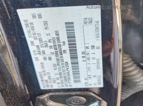 1FTEW1E45LFA12524 2020 FORD F150 Black ძრავის განყოფილების ხედი