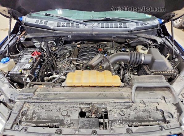 1FTEW1E50JFD36812 2018 FORD F150 Синий Вид задней части салона