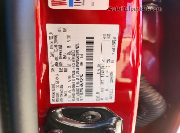 1FTEW1E50KFC54953 2019 FORD F150 Maroon Vista del compartimento del motor