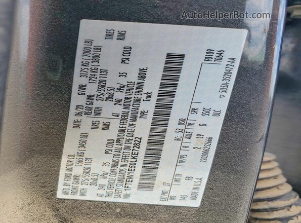1FTEW1E50LKE72822 2020 FORD F150 Gray Вид підкапотного простору