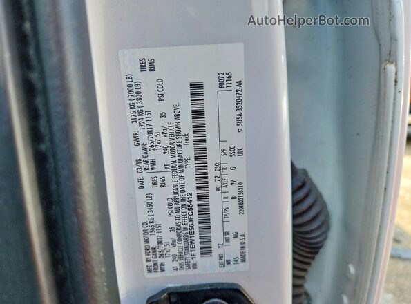 1FTEW1E56JFC55412 2018 FORD F150 White Շարժիչի բաժամունքի տեսք