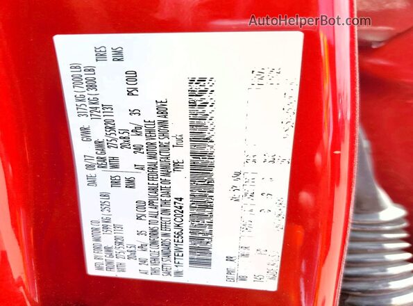 1FTEW1E56JKC02474 2018 FORD F150 Red Engine compartment view