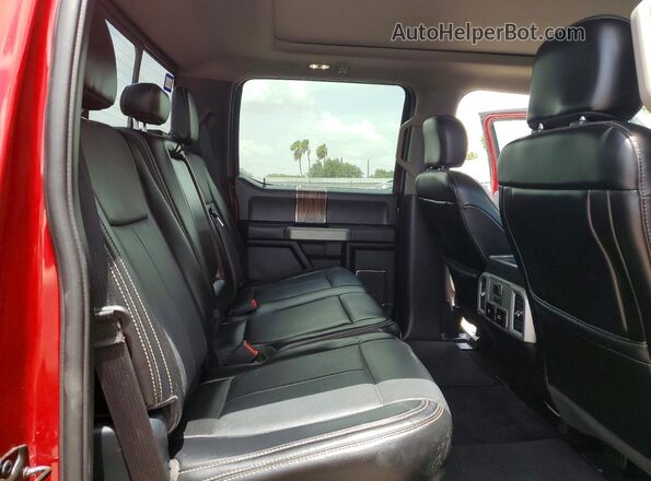 1FTEW1E56JKC02474 2018 FORD F150 Red Rear seats view