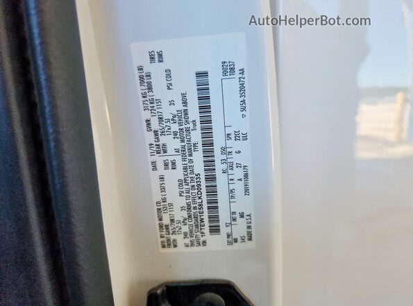 1FTEW1E58LKD09335 2020 FORD F150 White Widok komory silnika