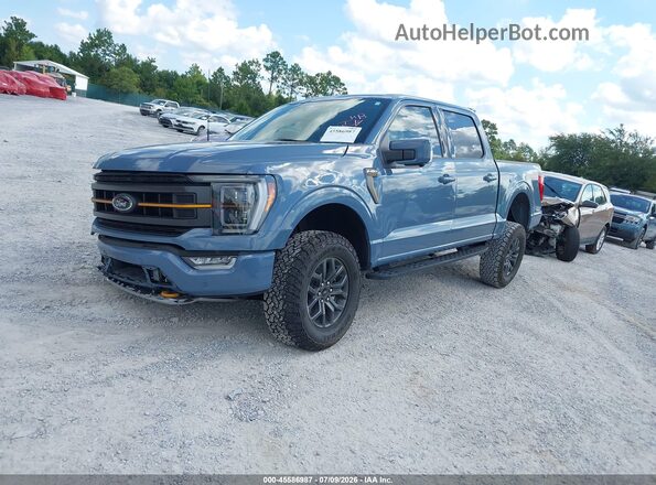 1FTEW1E84PFD30580 2023 FORD F150 Blue Передня ліва чверть