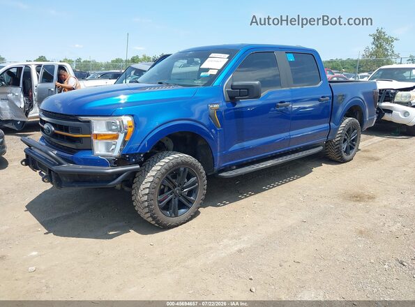 1FTEW1E86NFA89358 2022 FORD F150 Синий Передняя левая четверть