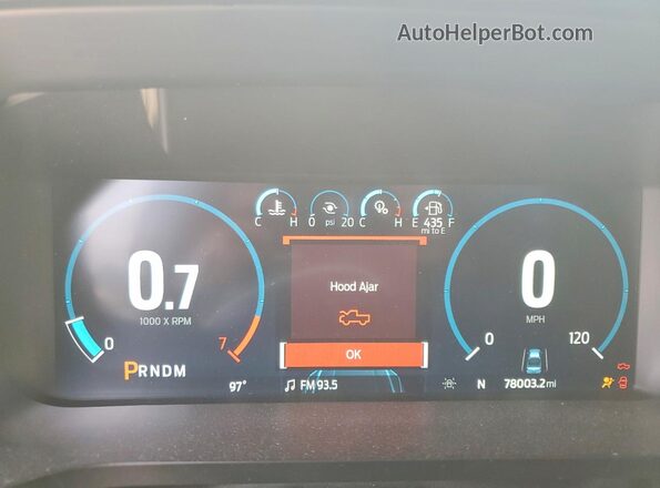 1FTEW1E86NFB89847 2022 FORD F150 White Instrument cluster view