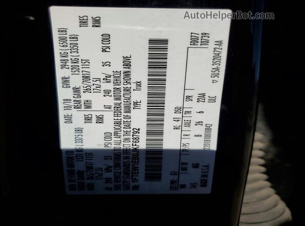 1FTEW1EB0JKF68792 2018 FORD F150 Black ძრავის განყოფილების ხედი
