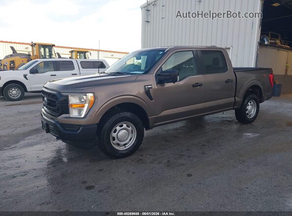 1FTEW1EB1MKE70861 2021 FORD F150 Коричневый Передняя левая четверть