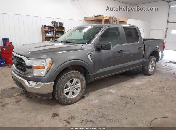 1FTEW1EB3NKD45250 2022 FORD F150 Gray წინა მარცხენა ხედი სამი მეოთხედიდან
