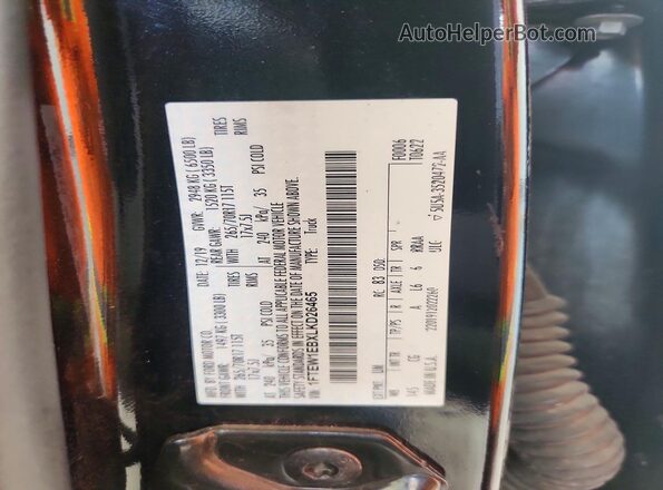 1FTEW1EBXLKD26465 2020 FORD F150 Black Engine compartment view