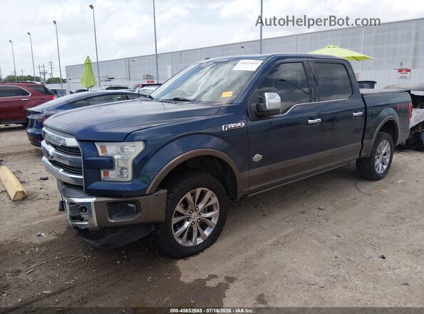 1FTEW1EF1HFA09757 2017 FORD F150 Синий Передняя левая четверть