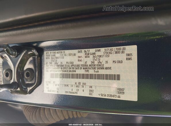 1FTEW1EF1HKE26299 2017 FORD F150 Dark Blue Вид подкапотного пространства
