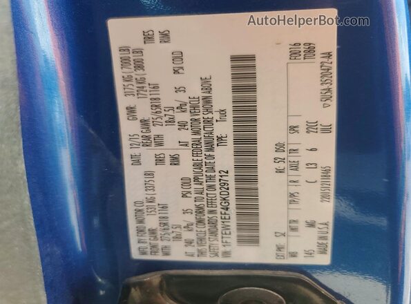 1FTEW1EF4GKD29712 2016 FORD F150 Blue Вид підкапотного простору