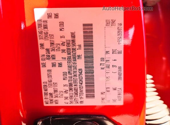 1FTEW1EF4GKD79428 2016 FORD F150 Red Widok komory silnika