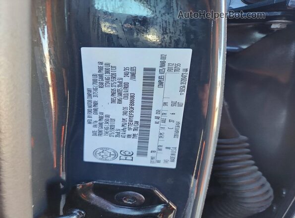 1FTEW1EF5GFB86083 2016 FORD F150 Gray VIN კოდის სტიკერის ხედი