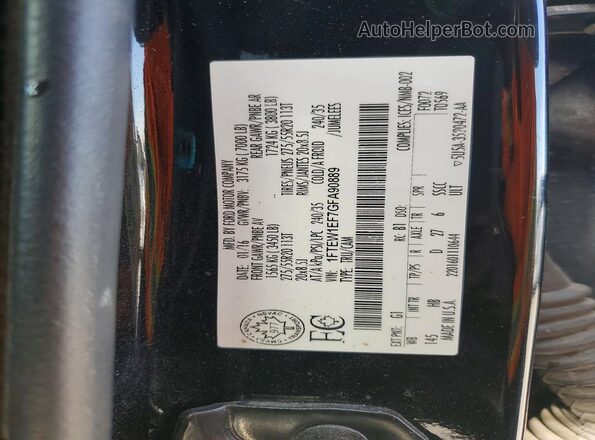 1FTEW1EF7GFA90889 2016 FORD F150 Black ძრავის განყოფილების ხედი