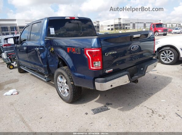 1FTEW1EF7GKF43951 2016 FORD F150 Blue Trasero izquierdo