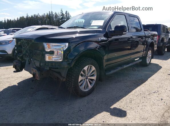 1FTEW1EF7HFC40274 2017 FORD F150 Black წინა მარცხენა ხედი სამი მეოთხედიდან