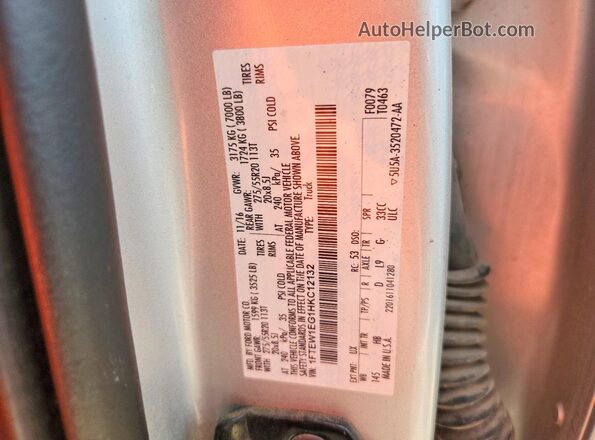 1FTEW1EG1HKC12132 2017 FORD F150 Silver Вид підкапотного простору